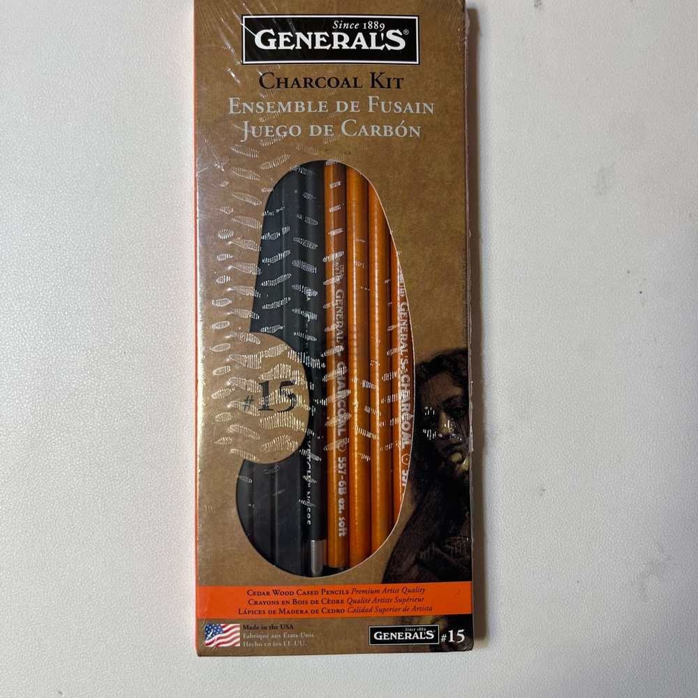 General's Cedar Wood Cased Pencils Charcoal Kit #15 Premium Artist Quality